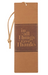 In All Things Give Thanks Tan Faux Leather Bookmark - Morning Star Christian Bookstores