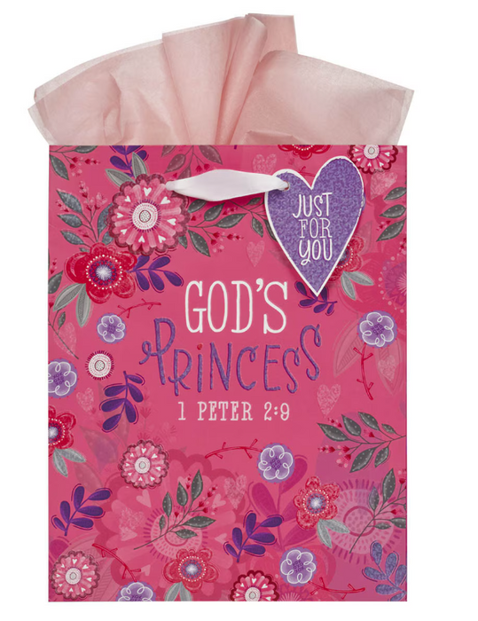 Chosen Loved Beautiful Pink Medium Gift Bag - 1 Peter 2:9