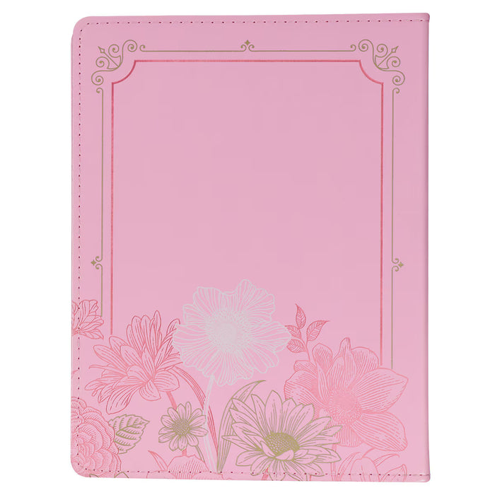New Beginnings Pink Floral Faux Leather Devotional by Solly Ozrovech