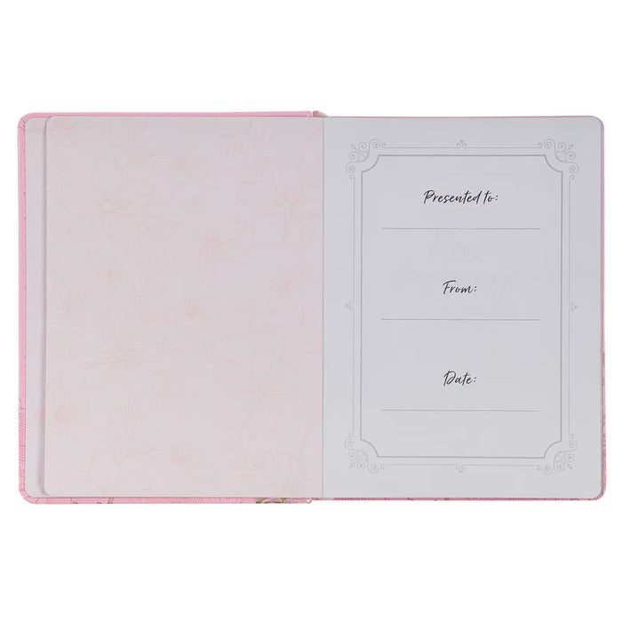New Beginnings Pink Floral Faux Leather Devotional by Solly Ozrovech