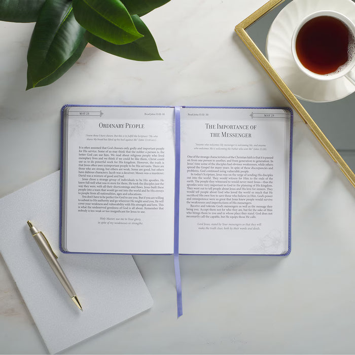 Trusting in God Lavender Faux Leather Devotional