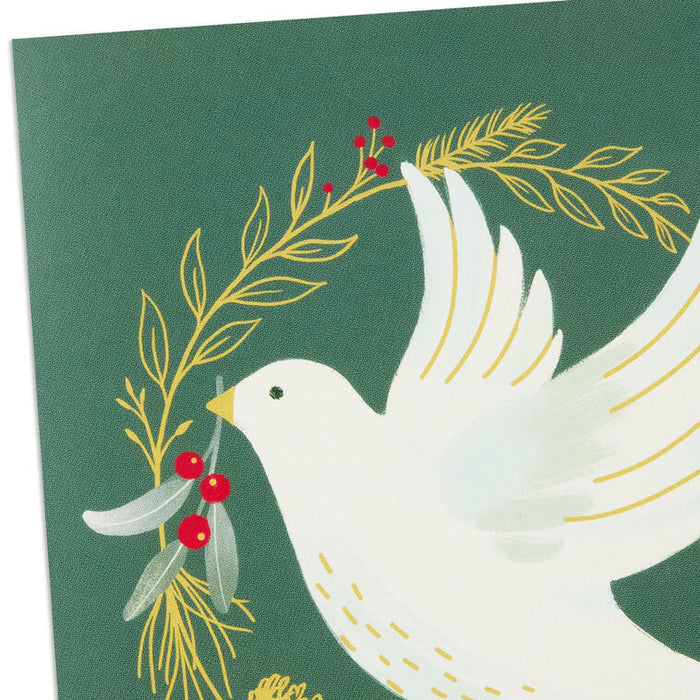 Dove and Wreath Religious Boxed Christmas Cards, Pack of 16