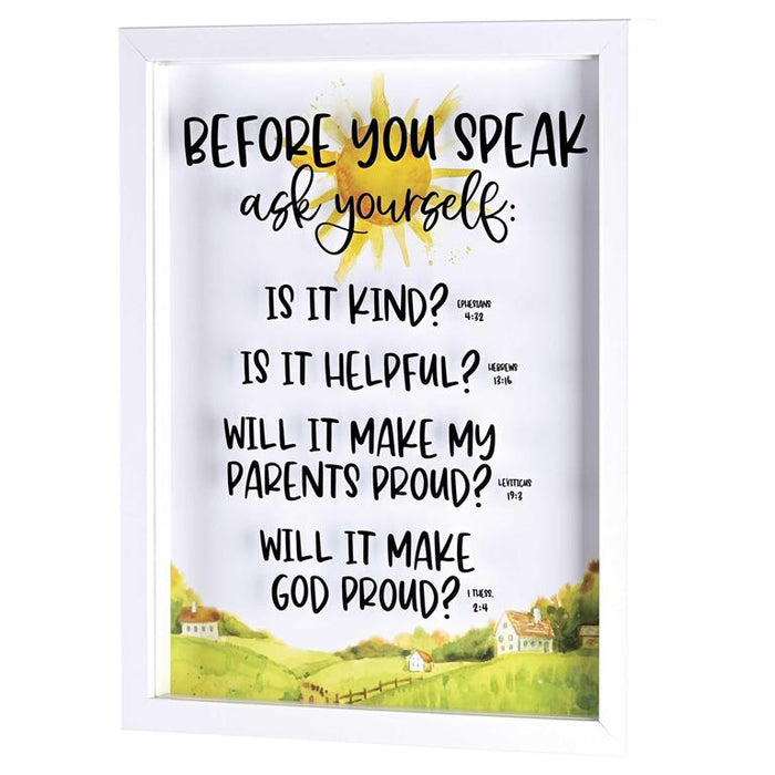 Framed Wall Art Before You Speak 11x14 - Morning Star Christian Bookstores