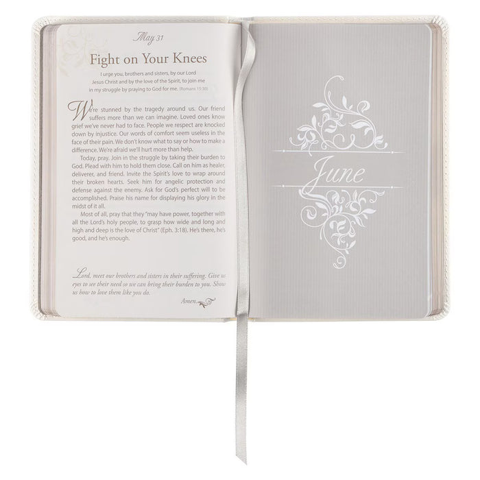 Mr. & Mrs. 366 Devotions for Couples White Faux Leather Devotional - Rob and Joanna Teigen