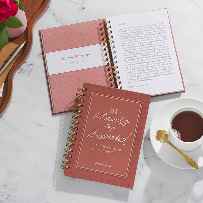 31 Prayers for My Husband Spiral Hardcover Prayer Journal for Wives by Jennifer Smith