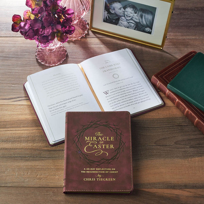 The Miracle of Easter Maroon Faux Leather Devotional - Chris Tiegreen