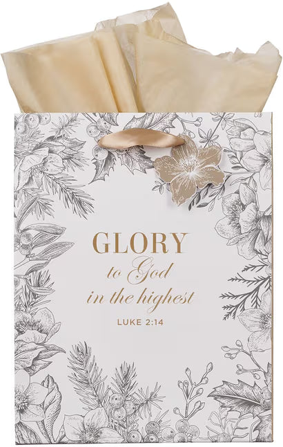Glory to God Winter Botanical Medium Gift Bag