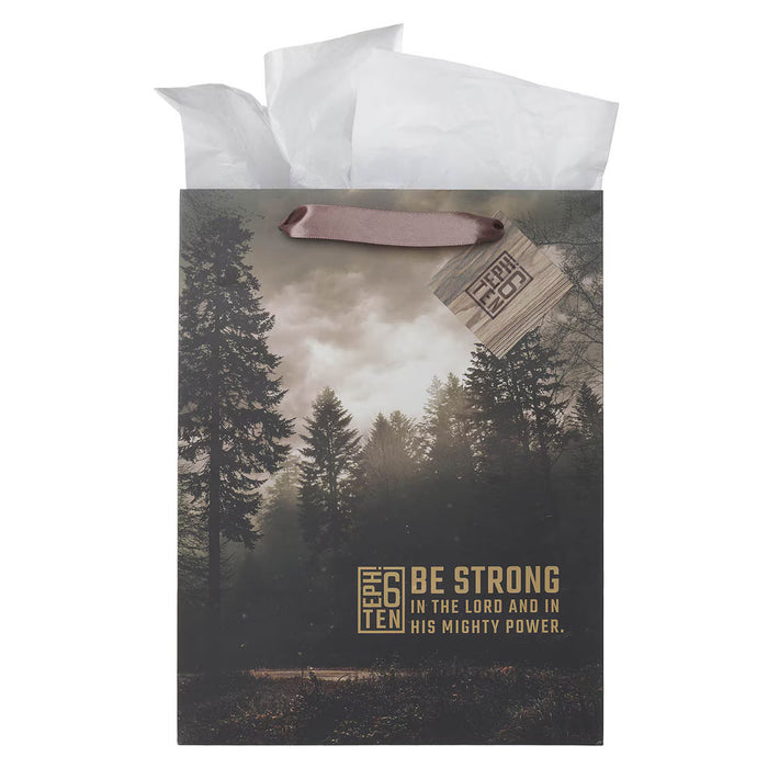 Be Strong in the Lord Woodland Large Portrait Gift Bag - Ephesians 6:10