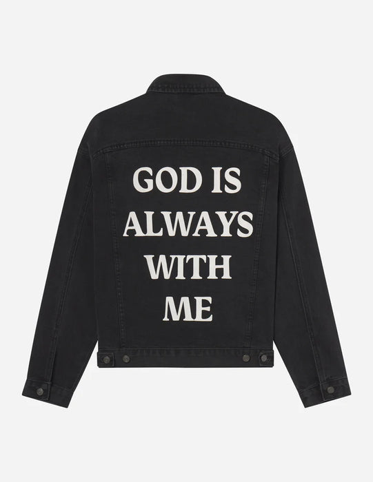 God is Always With Me Denim Jacket - Large