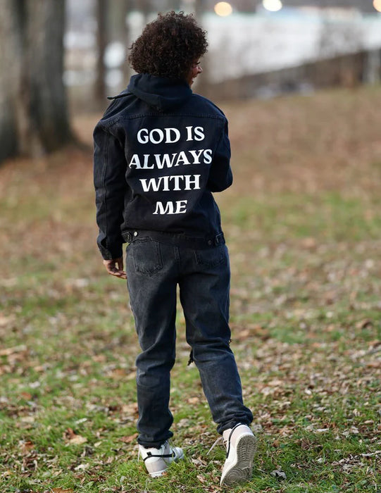 God is Always With Me Denim Jacket - Extra Large