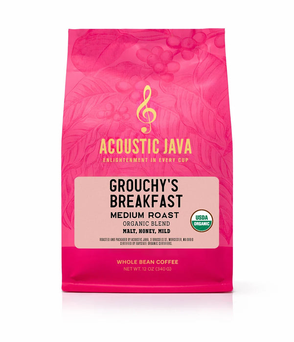 Acoustic Java - Grouchy's Breakfast Blend - Organic Whole Bean Coffee 12oz