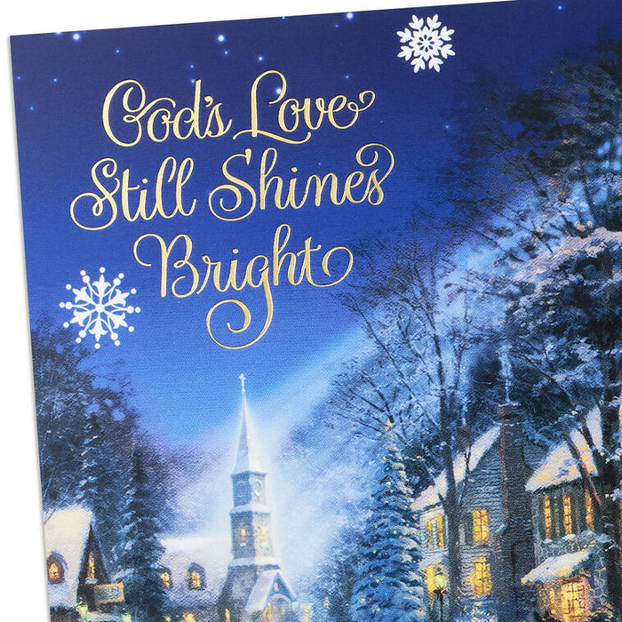 Thomas Kinkade God's Love Shines Bright Religious Boxed Christmas Cards, Pack of 16