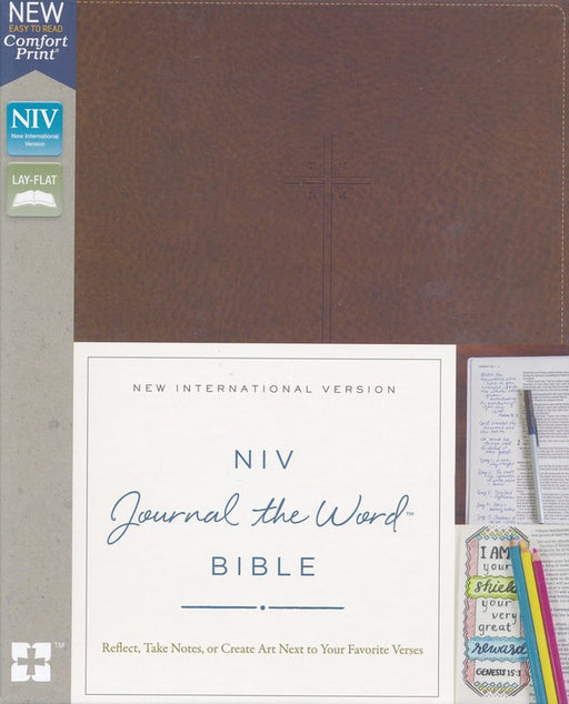 NIV Journal the Word Bible Leathersoft Brown Red Letter Comfort Print - Morning Star Christian Bookstores