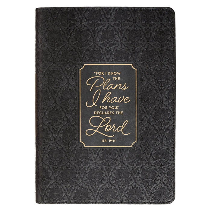 I Know the Plans Graphite Gray Classic Journal—Jeremiah 29:11