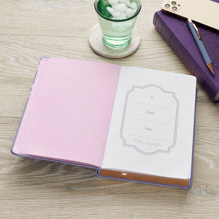 Faithful Promise Lavender Garden Faux Leather Classic Journal - Hebrews 10:23