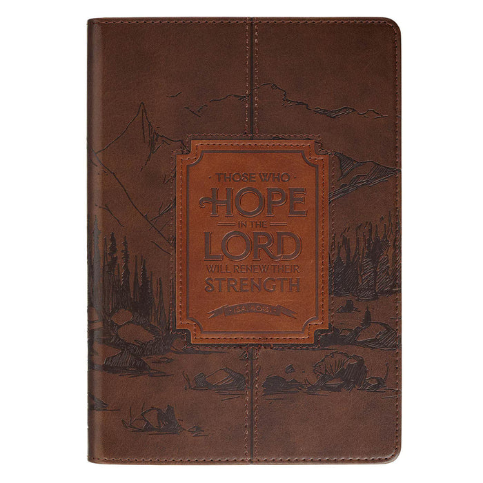 Hope in the Lord Chestnut Brown Faux Leather Classic Journal - Isaiah 40:31