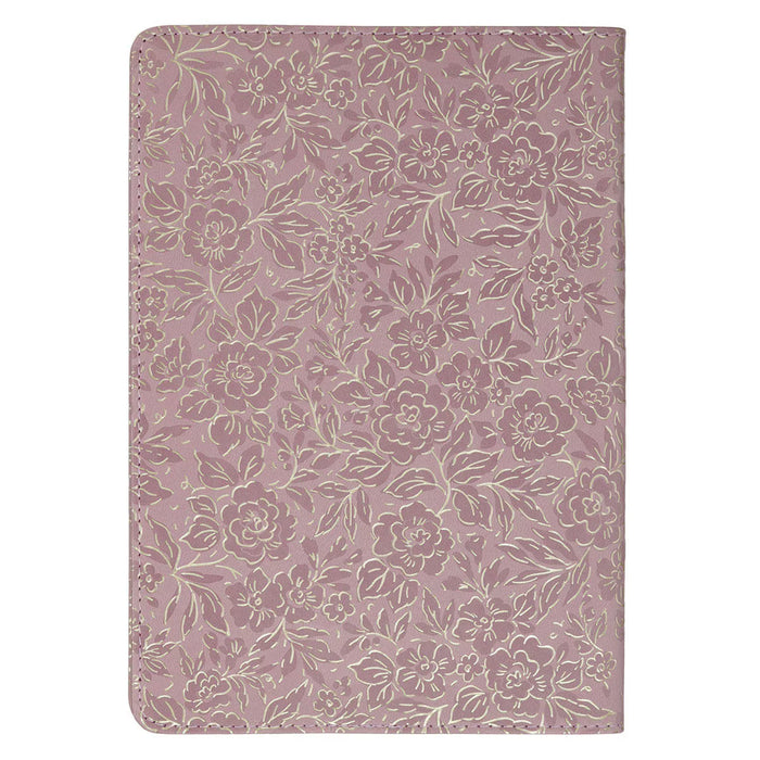 Be Still and Know Mauve Floral Faux Leather Slimline Journal - Psalm 46:10
