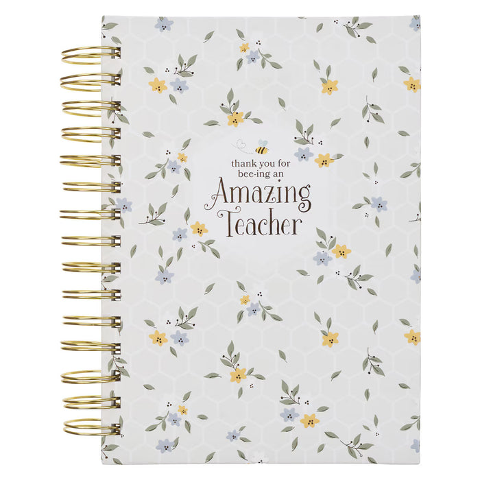 Amazing Teacher Blossom and Bees Spiral Journal