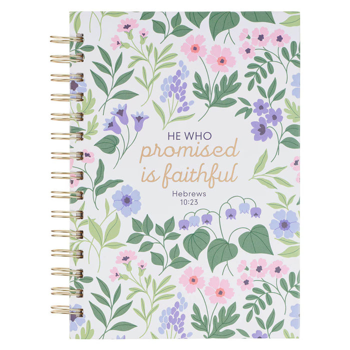 Faithful Promise Lavender Garden Spiral Journal - Heb 10:23
