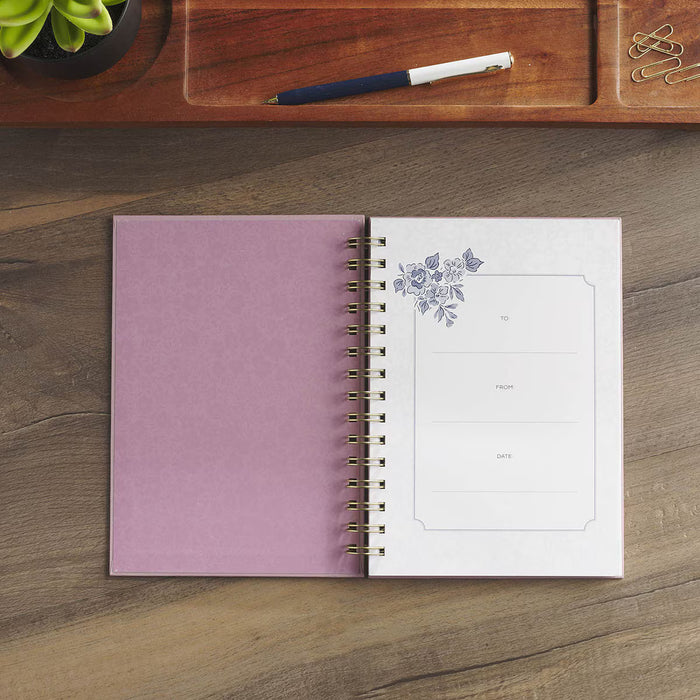 Be Still and Know Purple Floral Spiral Journal - Psalm 46:10