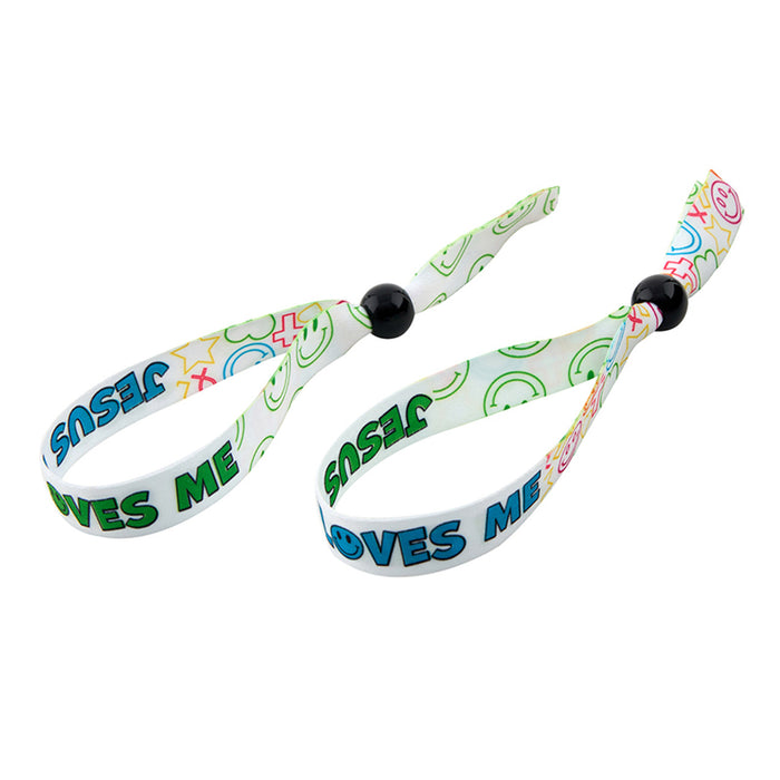 Jesus Loves Me Fabric Bracelet