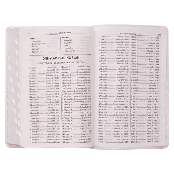 KJV Deluxe Gift Bible White Faux Leather Indexed