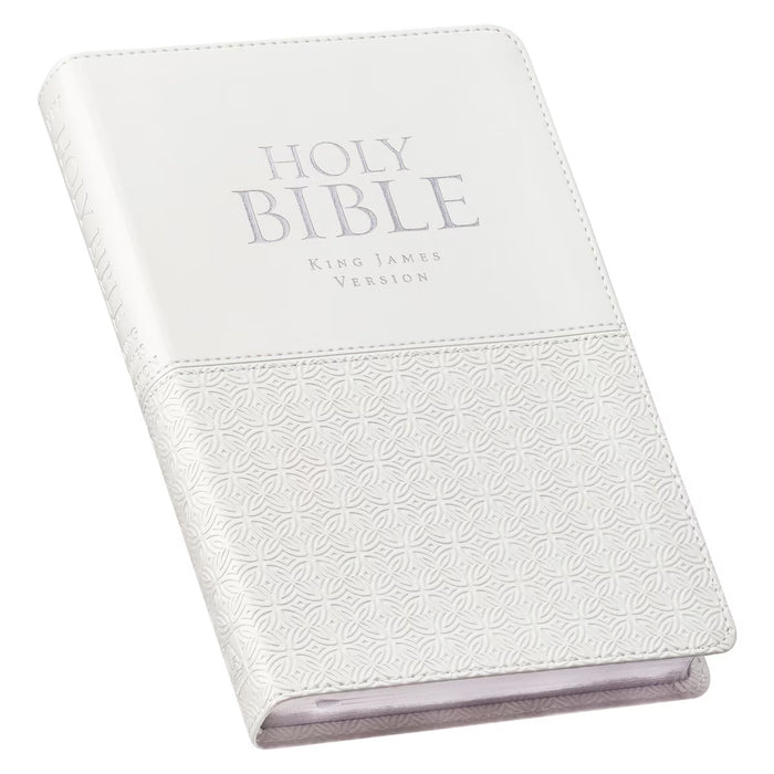 KJV Deluxe Gift Bible White Faux Leather Indexed