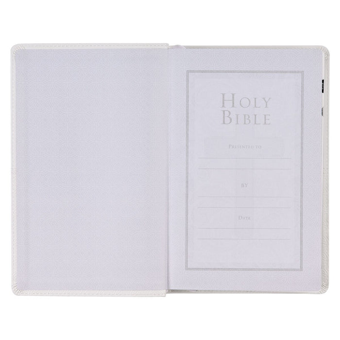 KJV Deluxe Gift Bible White Faux Leather Indexed