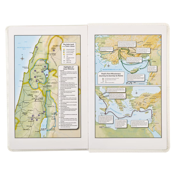 KJV Deluxe Gift Bible White Faux Leather Indexed