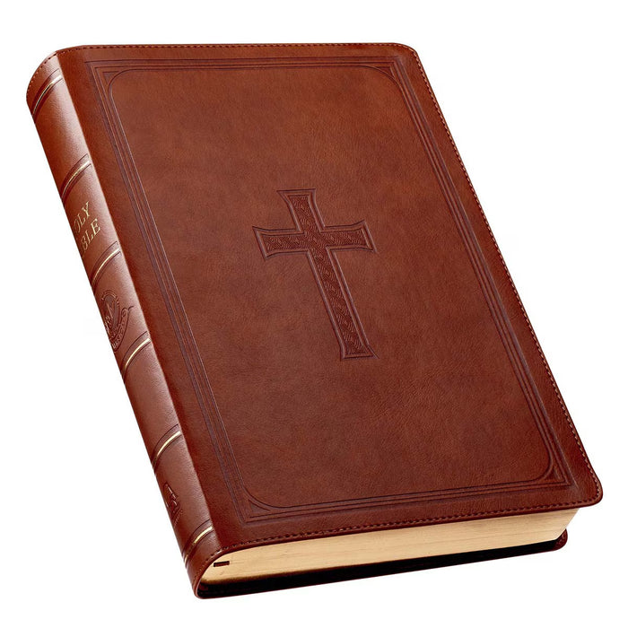 KJV Saddle Tan Faux Leather Super Giant Print Bible