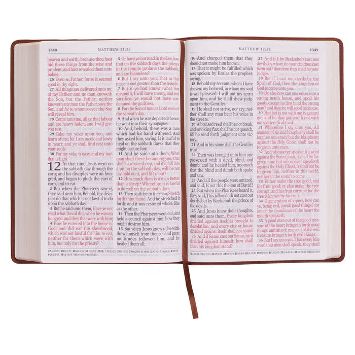 KJV Saddle Tan Faux Leather Super Giant Print Bible