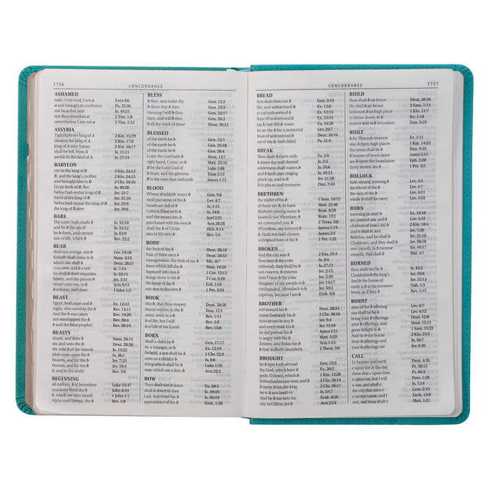 KJV Teal Faux Leather, Giant Print, Standard-size, Indexed