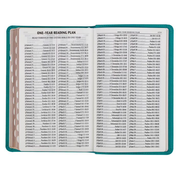 KJV Teal Faux Leather, Giant Print, Standard-size, Indexed