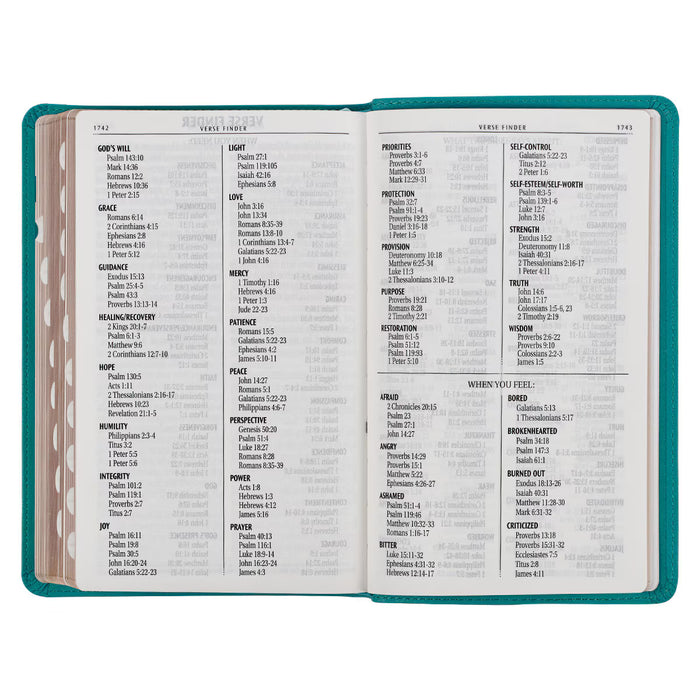 KJV Teal Faux Leather, Giant Print, Standard-size, Indexed