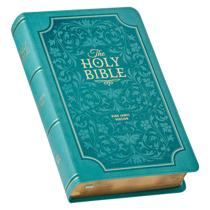 KJV Teal Faux Leather, Giant Print, Standard-size, Indexed
