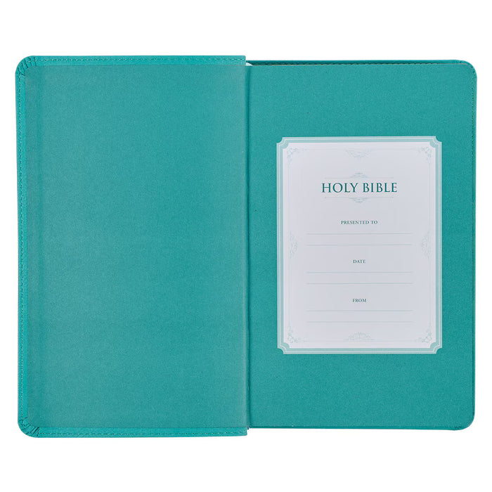 KJV Teal Faux Leather, Giant Print, Standard-size, Indexed