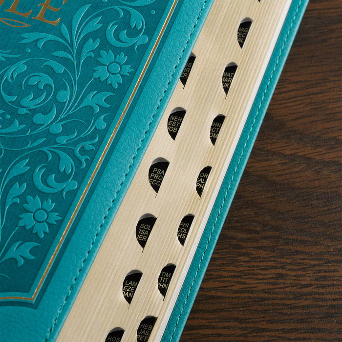 KJV Teal Faux Leather, Giant Print, Standard-size, Indexed