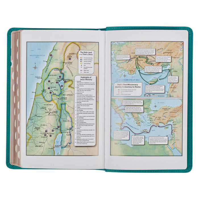 KJV Teal Faux Leather, Giant Print, Standard-size, Indexed