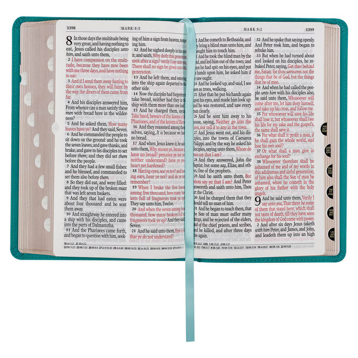 KJV Teal Faux Leather, Giant Print, Standard-size, Indexed