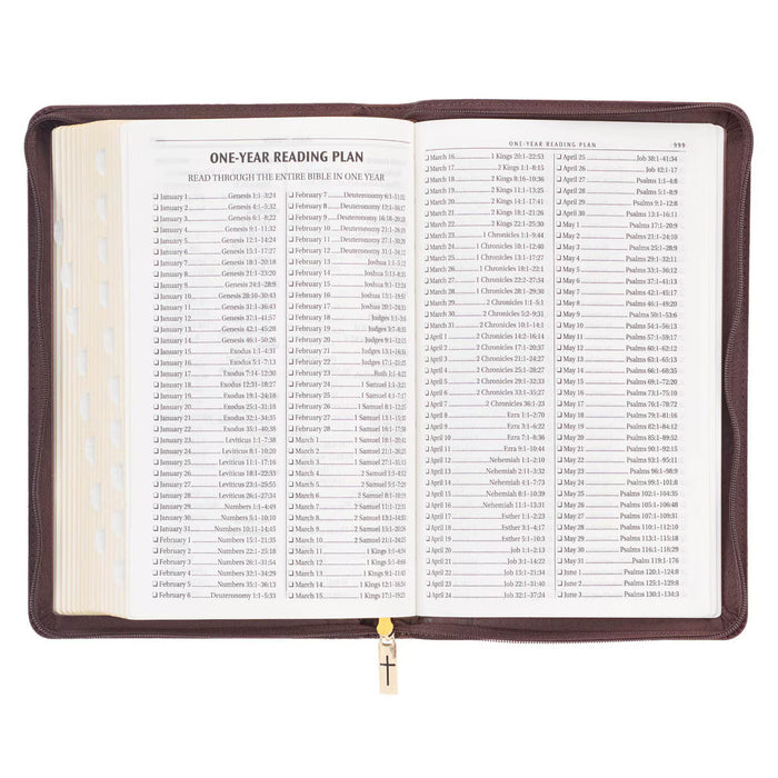 KJV Espresso Brown Deluxe Gift Bible Indexed w/Zipper