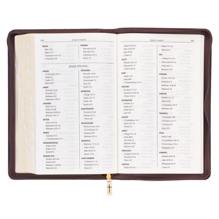 KJV Espresso Brown Deluxe Gift Bible Indexed w/Zipper