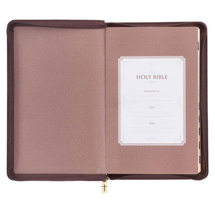 KJV Espresso Brown Deluxe Gift Bible Indexed w/Zipper