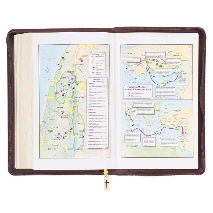 KJV Espresso Brown Deluxe Gift Bible Indexed w/Zipper