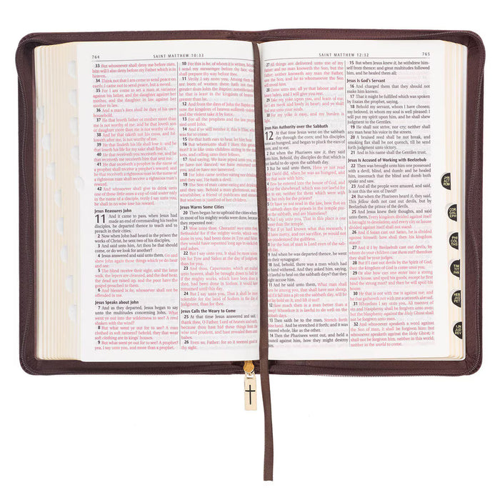 KJV Espresso Brown Deluxe Gift Bible Indexed w/Zipper