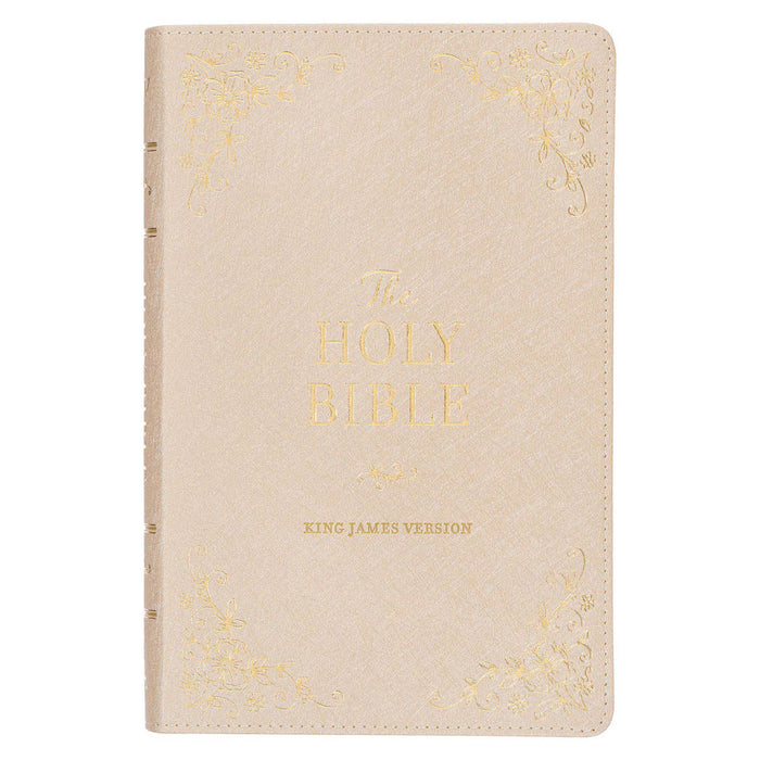 KJV Pearlized Ivory Faux Leather  Deluxe Gift Bible with Thumb Index