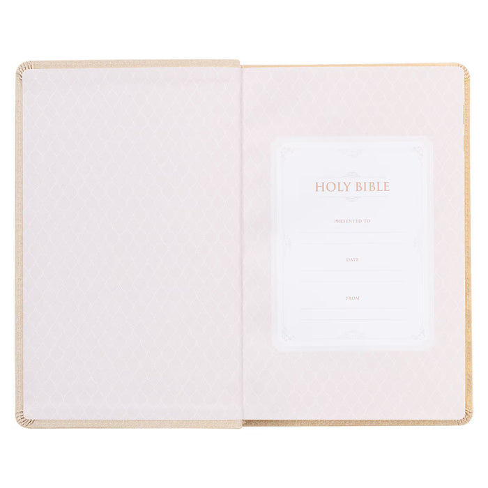 KJV Pearlized Ivory Faux Leather  Deluxe Gift Bible with Thumb Index