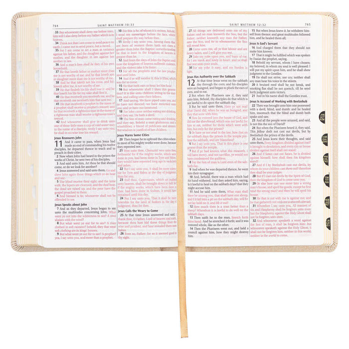 KJV Pearlized Ivory Faux Leather  Deluxe Gift Bible with Thumb Index