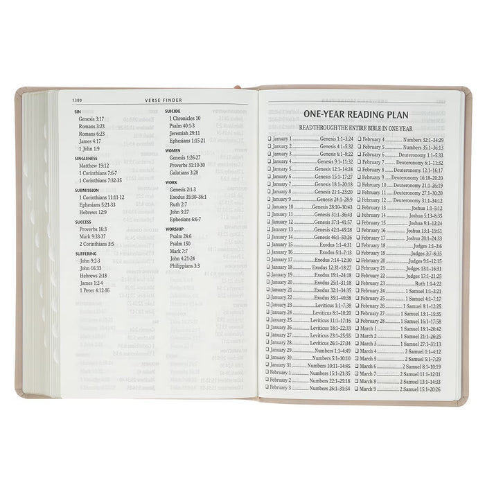 Blush Pink Floral Giant Print Full-size King James Version Bible with Thumb Index