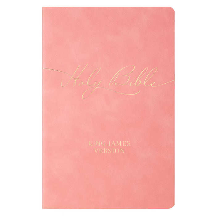 KJV Marbled Coral Pink Faux Leather Gift Bible