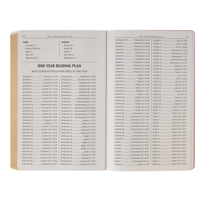 KJV Marbled Coral Pink Faux Leather Gift Bible